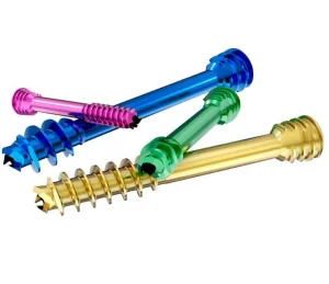 Medical use double threaded cannulated screw