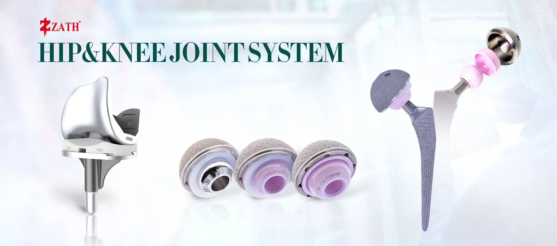 ZATH titanium hip and knee joint replacement system