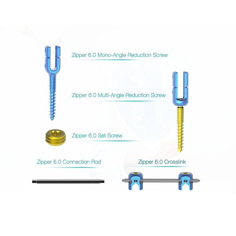 OEM CE approved Zipper Polyaxial Pedicle Screws Spine System Manufacturer, Product