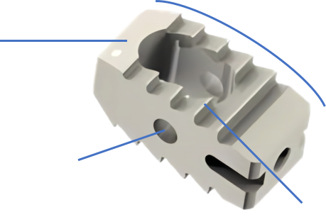 Teeth surface and lateral holes