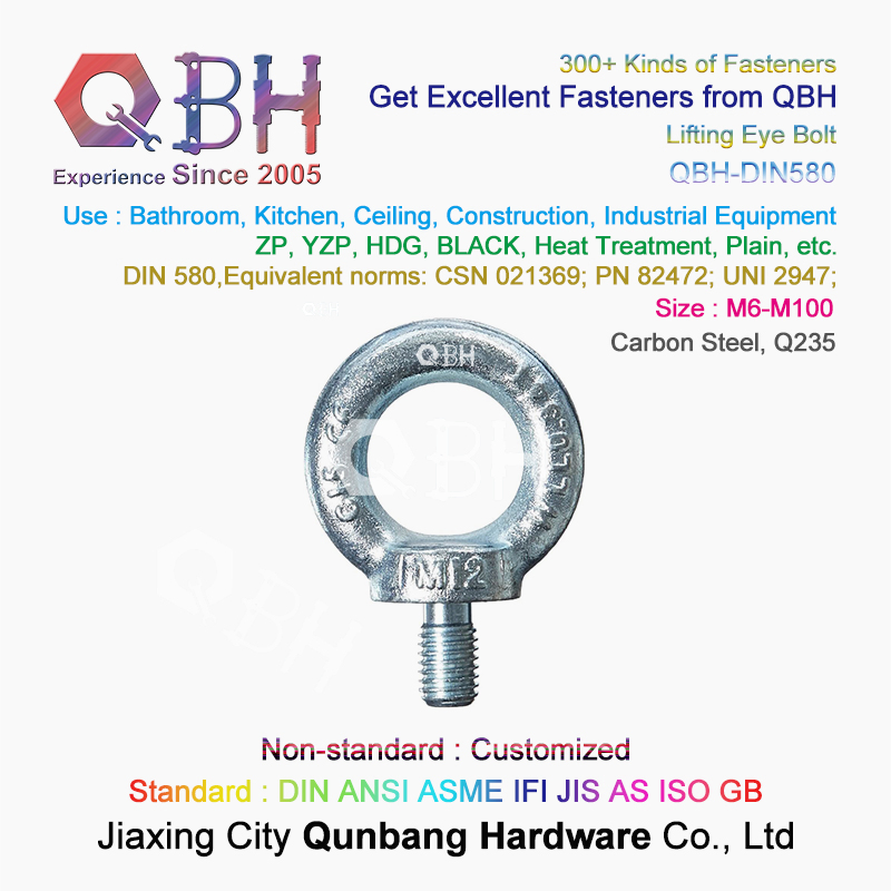 10%off Qbh OEM ODM Customized Stainless Carbon Steel Eye Lifting Bolt Spare Parts Boat Ship Shipyard Forging Marine Rigging Fastener Hardware