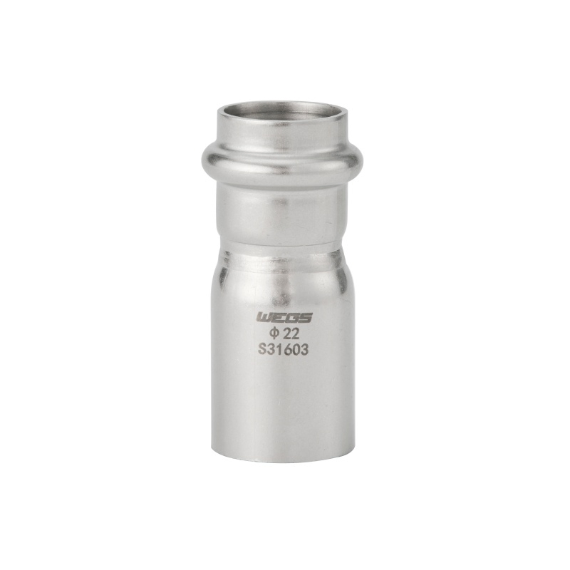 Corrosion-Resistant Stainless Steel V Profile Press Fittings Adaptor Union (B Reducer With Plain End)