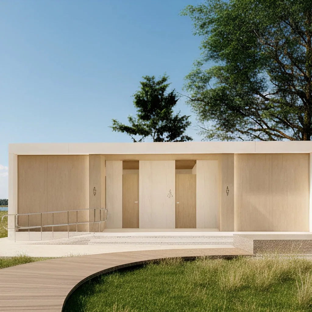 Eco-Conscious New Housing Featuring Mobile Steel Structures and Foldable Prefabricated Containers Sustainable Public Toilet and Utility Applications.