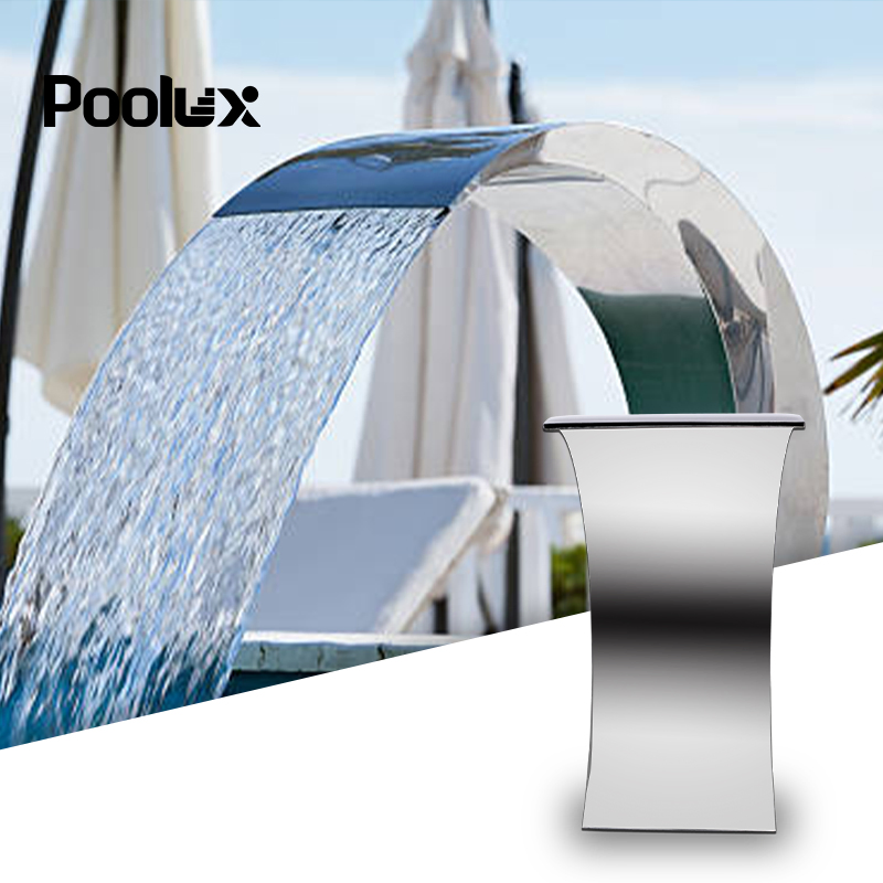 Stainless Steel Waterfall Architectural Brushed Custom Lengths Thickness Creates a Seamless Water Curtain