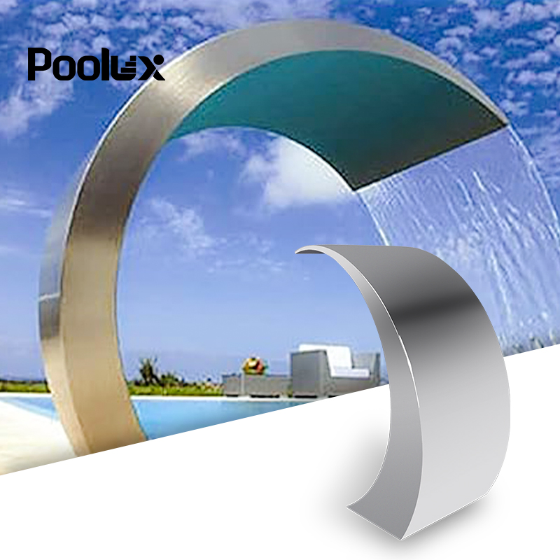 Stainless Steel Waterfall Architectural Brushed Custom Lengths Thickness Creates a Seamless Water Curtain