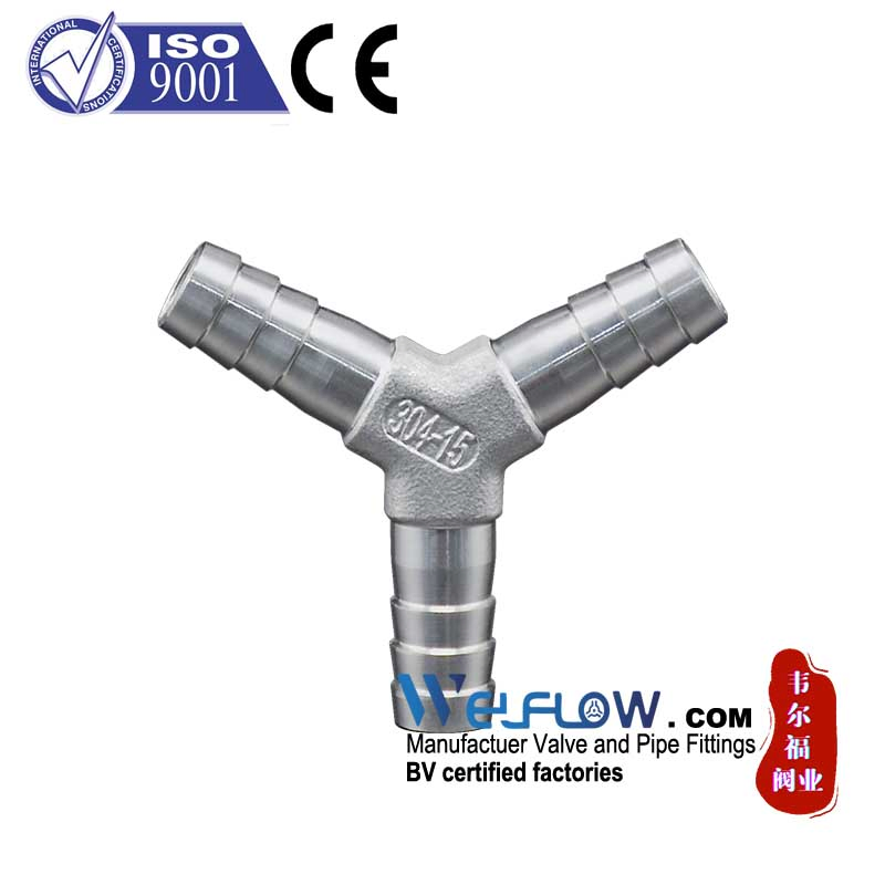 Corrosion-Resistant Stainless-Steel 304 Barb Fitting-2/3/4 Way Tee Cross for Air Hydraulic-Pneumatic Hoses