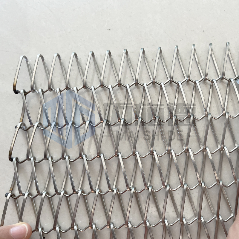 Metal Black Facade Architectural Curtain Wall Aluminium / Stainless Steel Flexible Spiral Woven Wire Mesh for Building Exterior and Interior Design