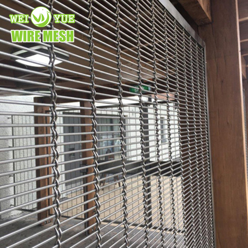 Stainless Steel Woven Decorative Cable Rod Metal Mesh Facade Cladding Architectural Wire Mesh for Room Space Divider Exterior Facade Order From China Factory