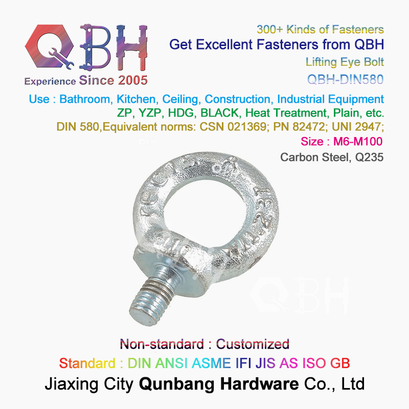 10%off Qbh OEM ODM Customized Stainless Carbon Steel Eye Lifting Bolt Spare Parts Boat Ship Shipyard Forging Marine Rigging Fastener Hardware