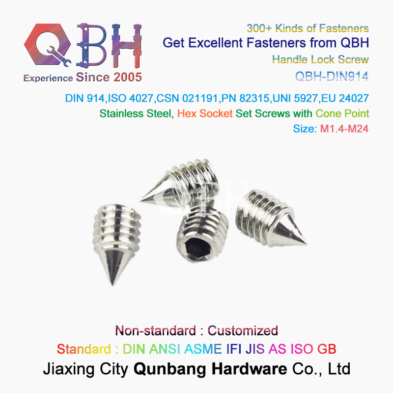 Qbh M1.4-M24 DIN 914 Standard Customized Non-Standard Stainless Steel Handle Fitting Fastener Furniture Hardware