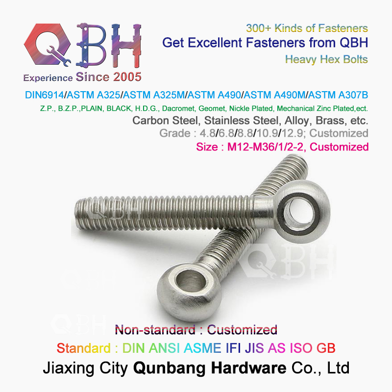 Qbh Customized OEM ODM DIN ANSI ASME Ifi JIS as ISO GB GOST BS Standard Carbon Steel / Stainless Steel Bolt Screw Nut Washer Anchor Rivet Hardware