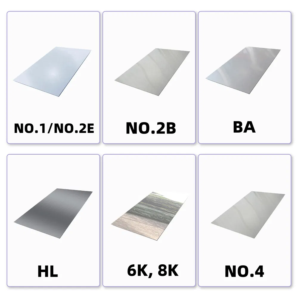 Ss 201 304 316 410 430 2b 2e Ba No. 1 No. 4 Hl 6K 8K Mirror Finished Stainless Steel Sheet for Kitchenware Architectural Decoration