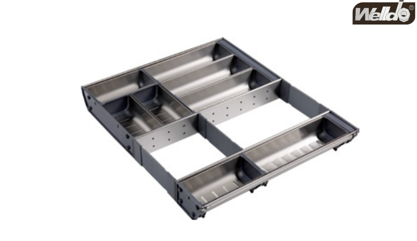 304 Stainless Steel Cutlery Tray Organizer, Food-Grade and Rustproof, for Kitchen Storage Solution or Restaurant, Item Wd50e