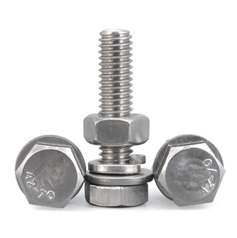 High Strength Heavy-Duty Bolt and Nut Assembly Fastener A2-70 304 Stainless Steel Hexagonal Bolt and Nut Washer
