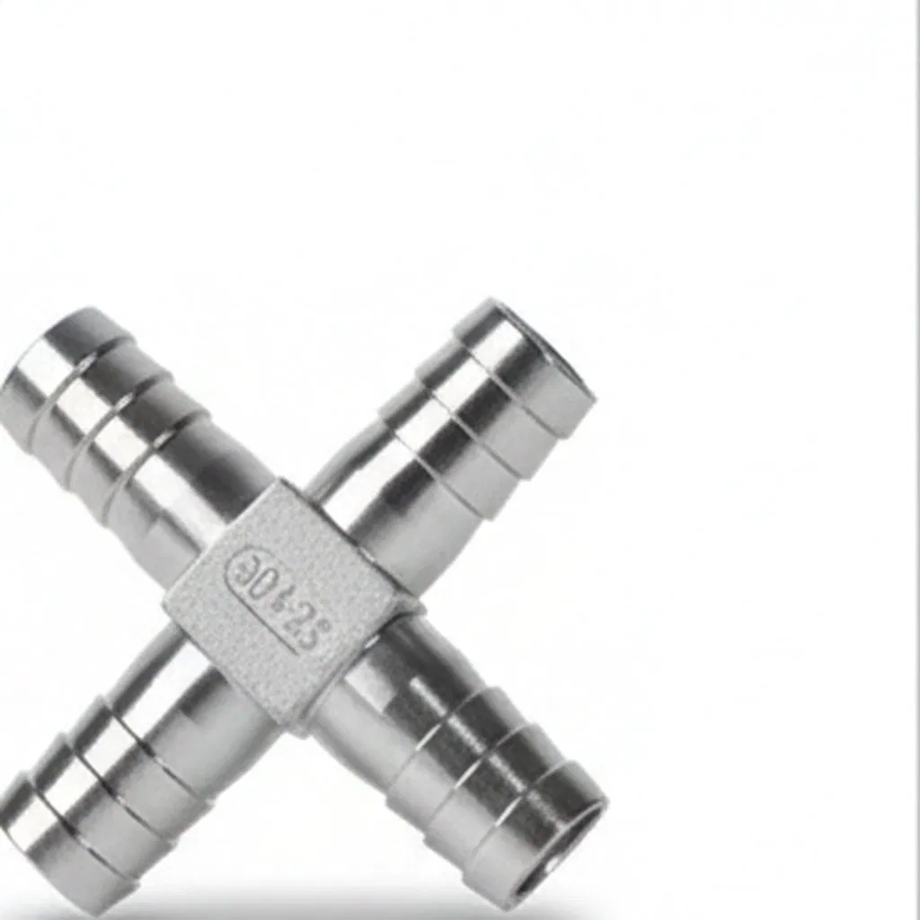 Corrosion-Resistant Stainless-Steel 304 Barb Fitting-2/3/4 Way Tee Cross for Air Hydraulic-Pneumatic Hoses