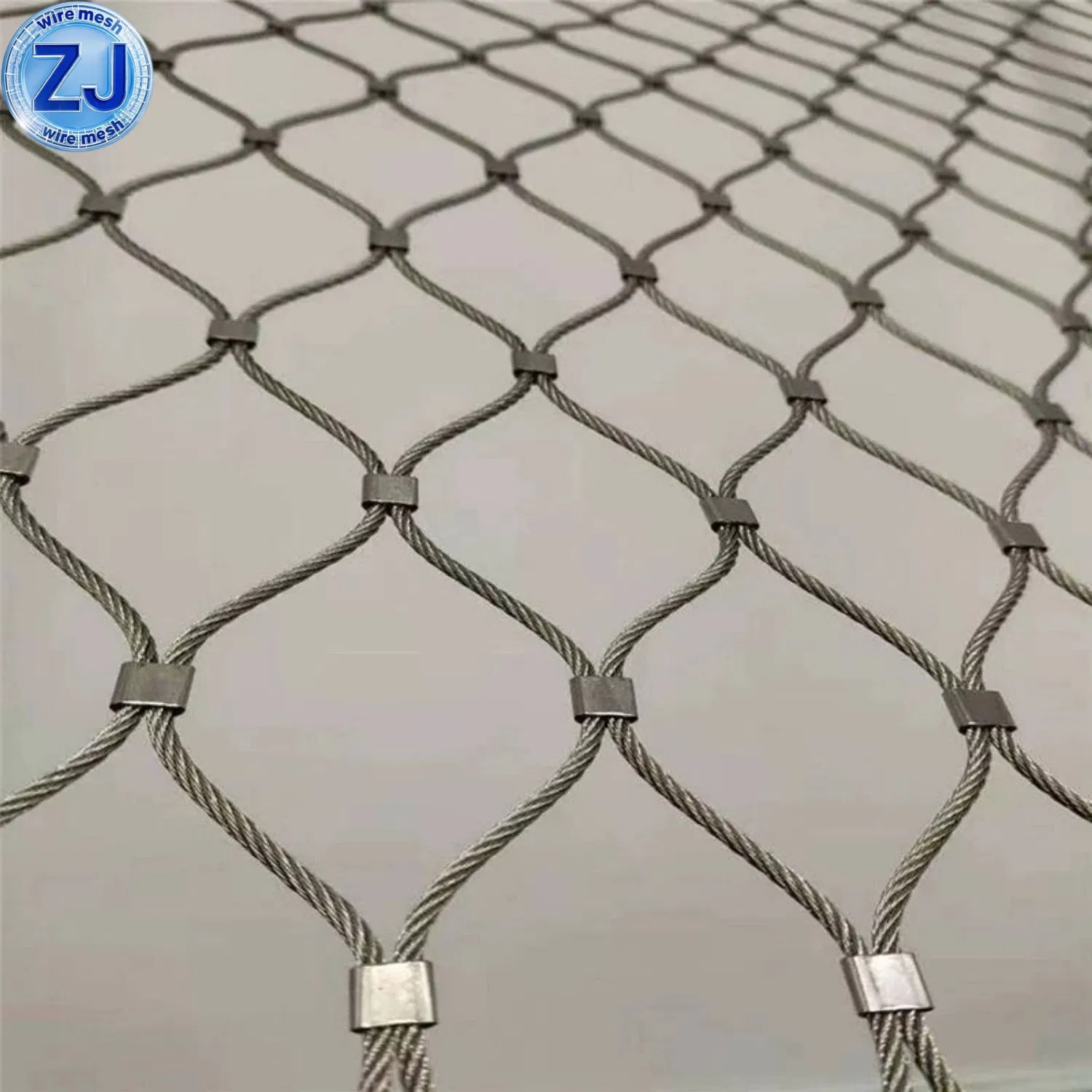 304 Stainless Steel Wire Flexible Cable Rope X-Type Infill Rope Mesh Balustrade Protective Net for Handrail/Railing/Staircase/Balcony/Garden/Decorative Building