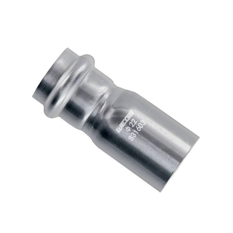 Corrosion-Resistant Stainless Steel V Profile Press Fittings Adaptor Union (B Reducer With Plain End)