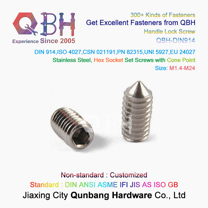 Qbh M1.4-M24 DIN 914 Standard Customized Non-Standard Stainless Steel Handle Fitting Fastener Furniture Hardware