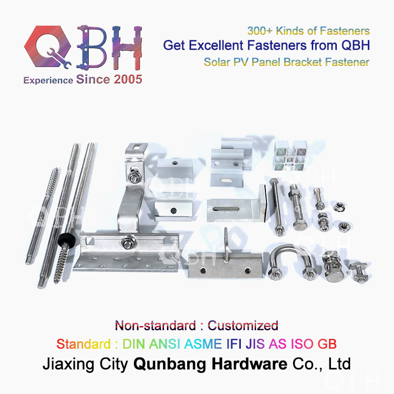 Qbh Customized Stainless Steel 304/316 Photovoltaic PV Solar Energy Panel System Bracket Stent Rack Washer Fastener Accessories Stamping Pressing Hardware