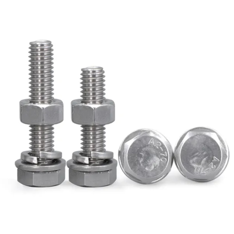 High Strength Heavy-Duty Bolt and Nut Assembly Fastener A2-70 304 Stainless Steel Hexagonal Bolt and Nut Washer
