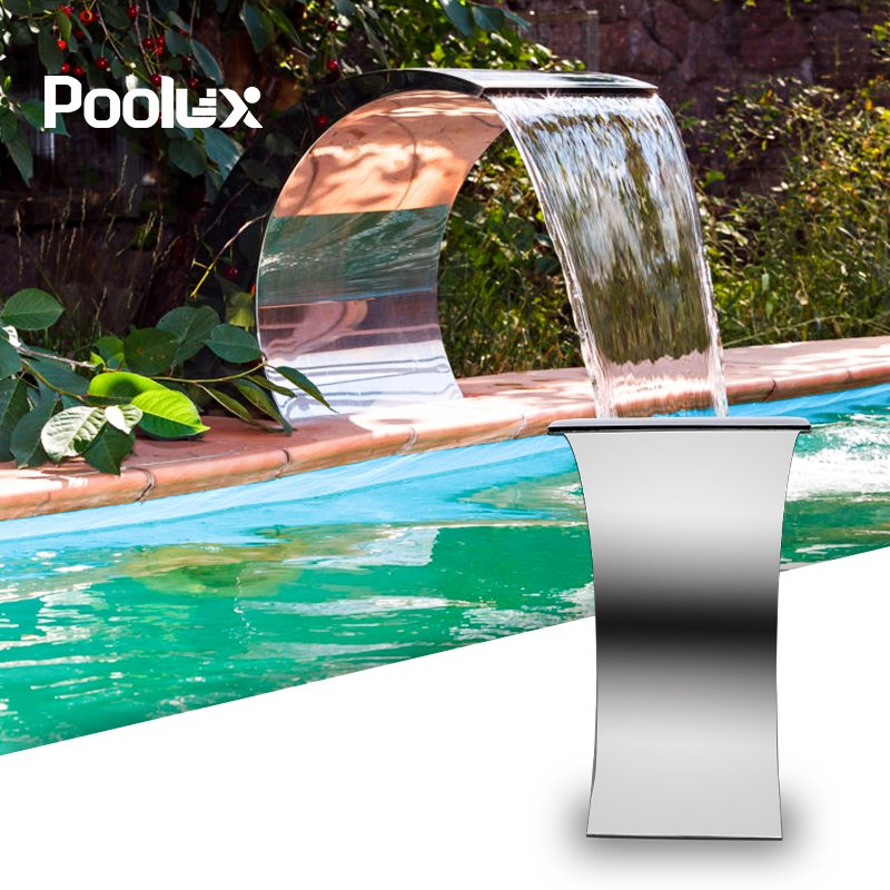 Stainless Steel Waterfall Architectural Brushed Custom Lengths Thickness Creates a Seamless Water Curtain