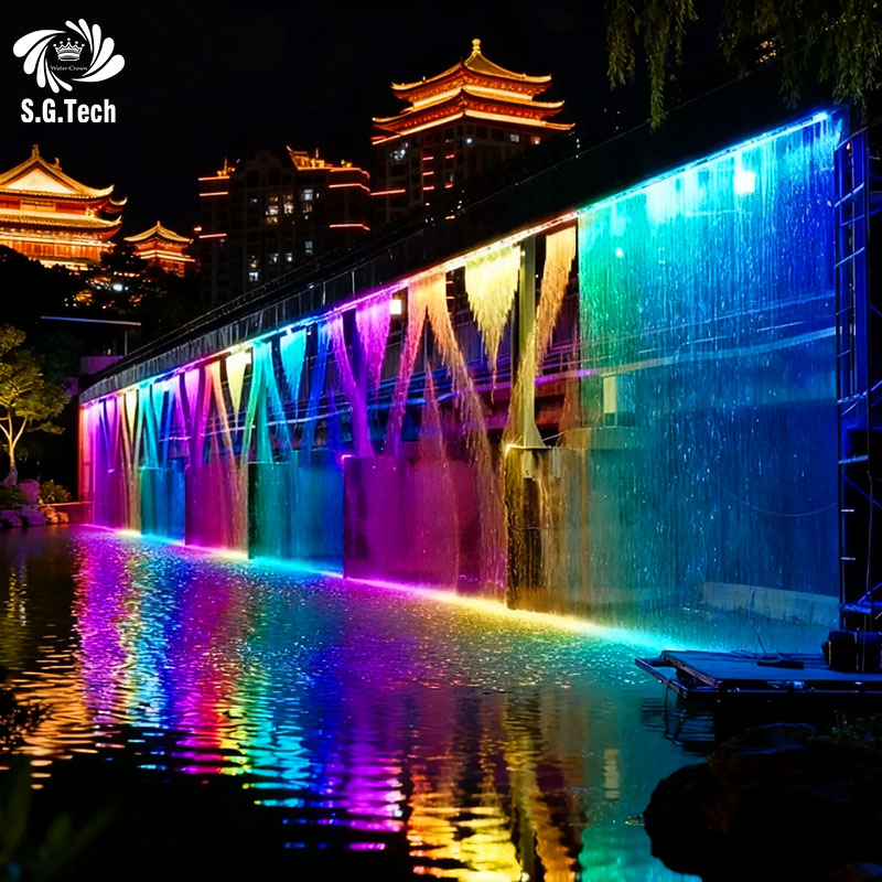 Water Crown Smart Digital Water Curtain Modular Commercial Application