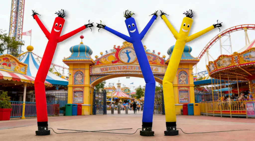 Inflatable tube men for car dealerships and commercial businesses