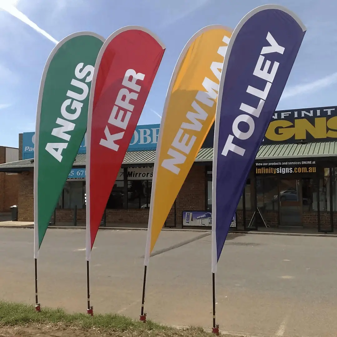 Feather advertising flags