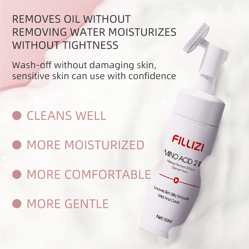 Private Label AMINO ACID 2IN 1 Makeup Remove &Facial Cleanser Foam Factory, Oem