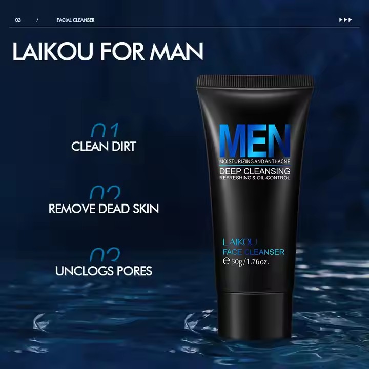 Private Label Gentle Foam Mens Face Skin Care Cleanser Manufacturer, Oem