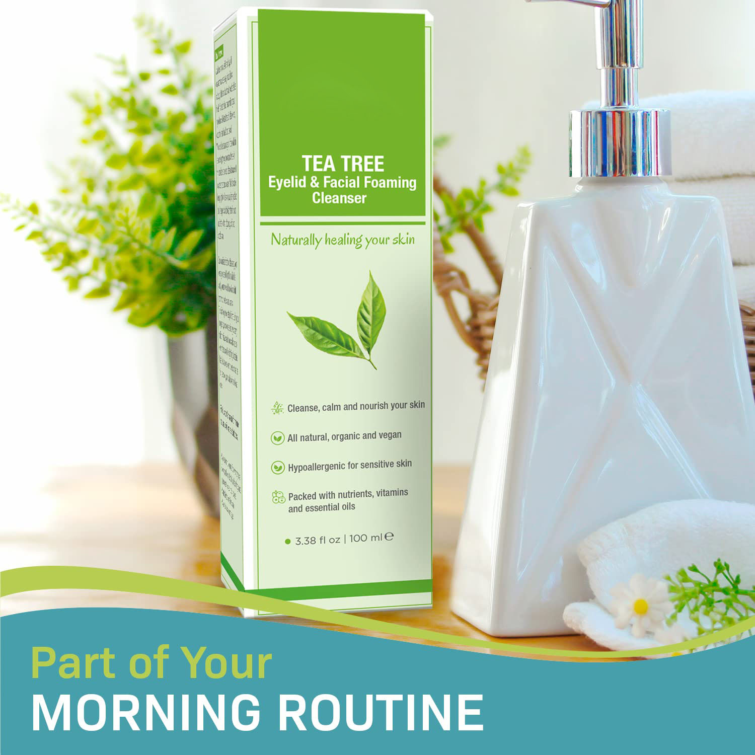 Private Label Tea Tree Oil Anti Acne Foaming Face Wash Oem, Bulk