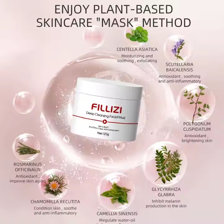 Private Label  Deep Cleansing Facial Mud Skin Care Supplier, Bulk