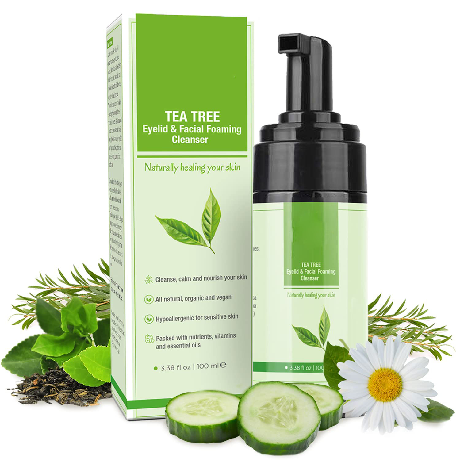 Private Label Tea Tree Oil Anti Acne Foaming Face Wash Oem, Bulk