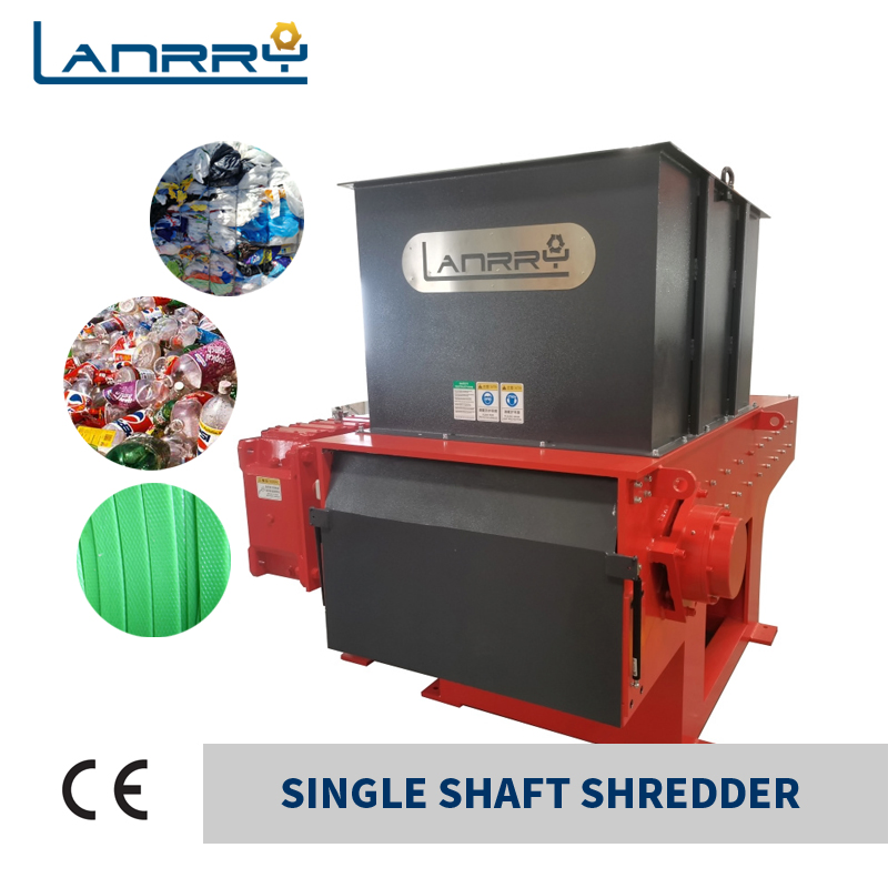Films/Pet Bottles/HDPE Bottles Crusher Single Shaft Shredder Machine for Plastic Recycling