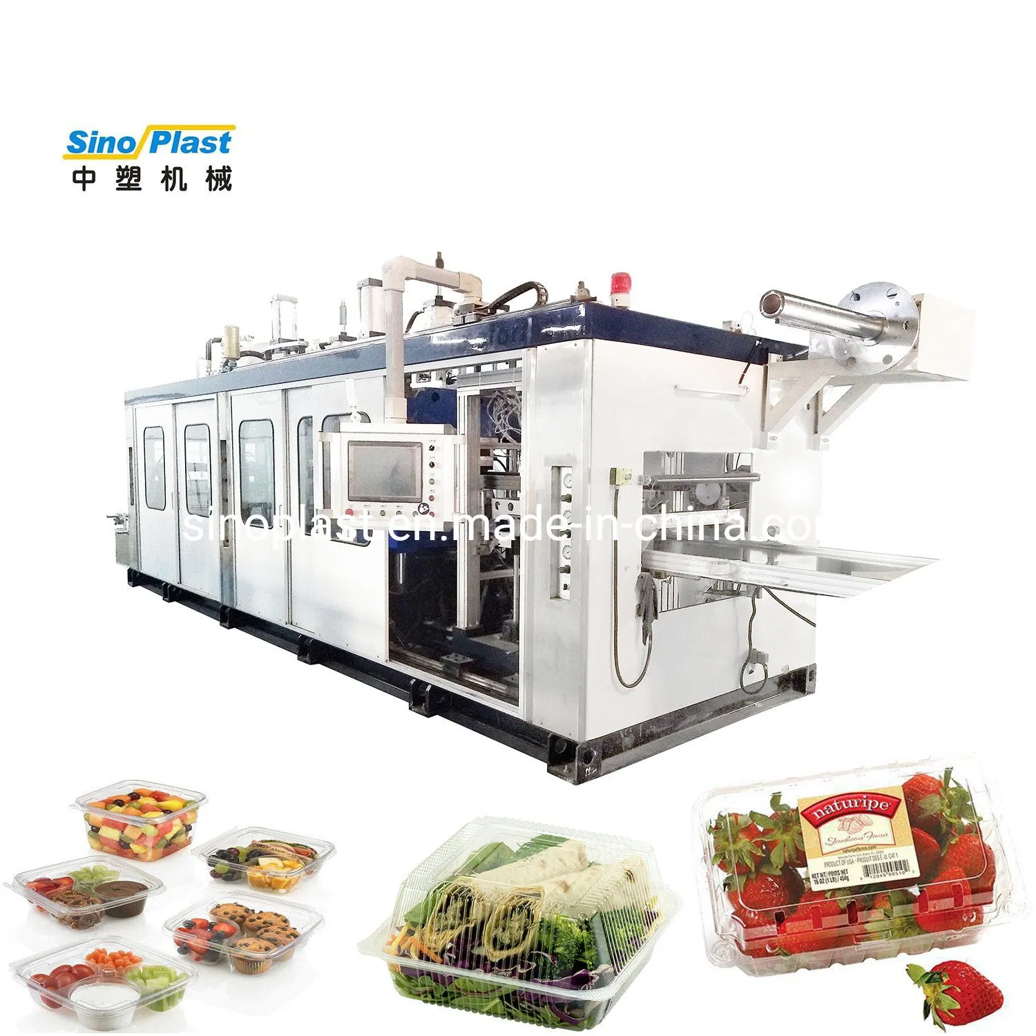 Automatic 2 Stations Air Pressure &amp; Vacuum Forming Machine, PLA/PP/PS Pet Plastic Food Containers Thermoforming Machine