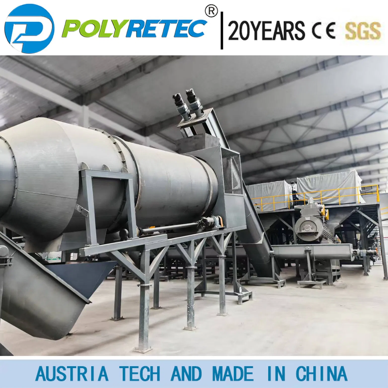 6000kg/Hour Hot Wash Pet Flakes Plastic Recycling Line Pet Bottle Crushing Washing Machine
