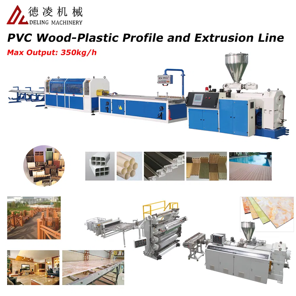 PVC Wood-Plastic Profile and PVC Decorative Marble Sheet Extrusion Line Machine Twin Shaft Extruder Equipment for Plastic Recycling Production