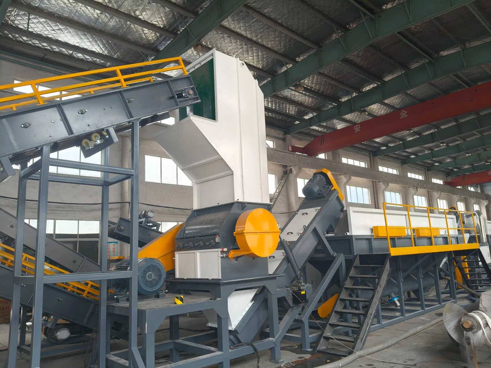 Waste Plastic HDPE PE PP BOPP Film Woven Jumbo Bag Pet Bottle ABS PC Drum Barrel Batery Box Nylon Crushing Recycling Granulating Pelletizing Washing Machine