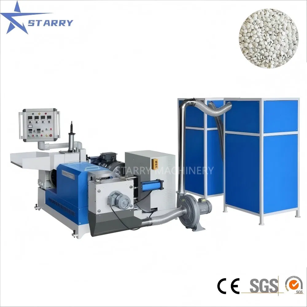 Single Stage HDPE LDPE PP Waste Plastic Granulating Pelletizing Pelletizer Recycling Machine Mini Granulator Recycled Plastic Granules Making Machine