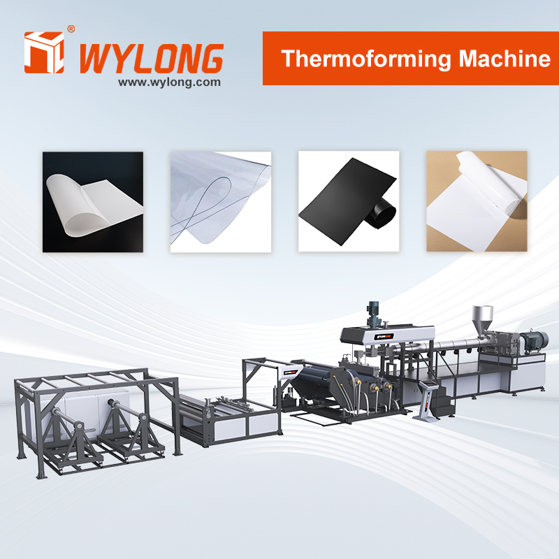 Plastic Yougurt Cake Boxes Thermoforming HIPS/PP/PLA Sheet Extruder Machine