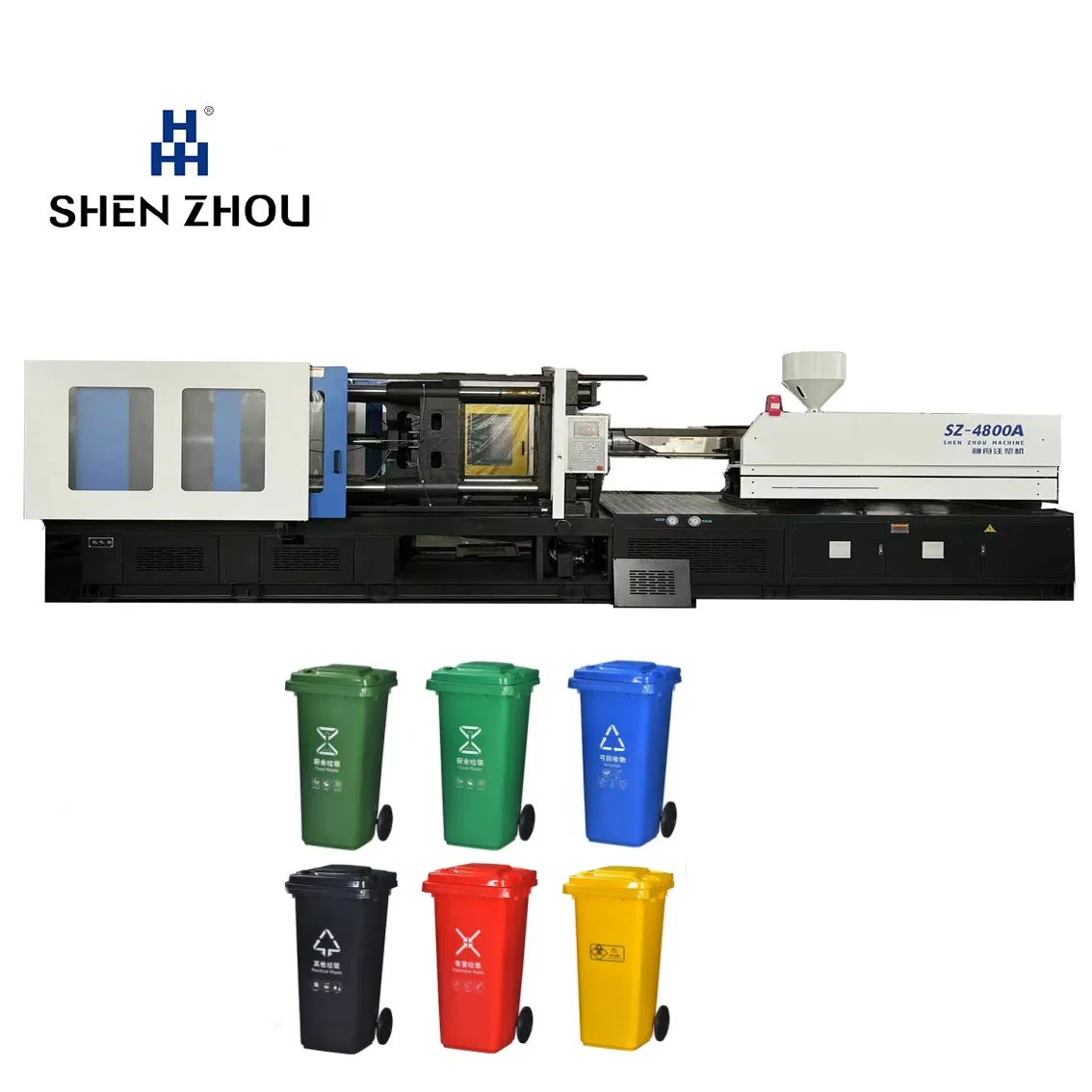 Plastic Recycling Waste Bin Making Injection Molding Moulding Machine