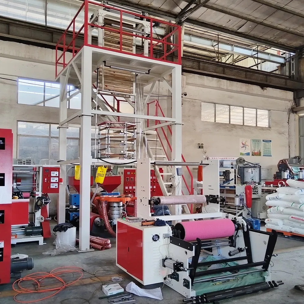 Leading Auto High Speed HDPE LDPE LLDPE PE Single Layer Two Three Layer Multilayer Rotary Die ABA Plastic Film Blowing Extruder Film Extrusion Machine