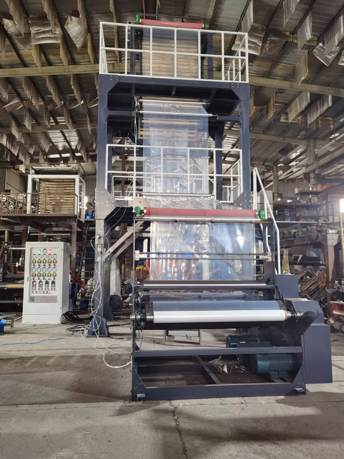 Auto High Speed HDPE LDPE LLDPE PE Single Layer Two Three Layer Multilayer Layer Rotary Plastic Film Blowing Extruder Film Extrusion Blown Machine