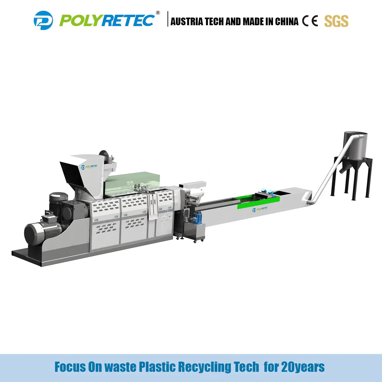 High Output PE PP Plastic Pelletizing Machine for Plastic Recycling Plant