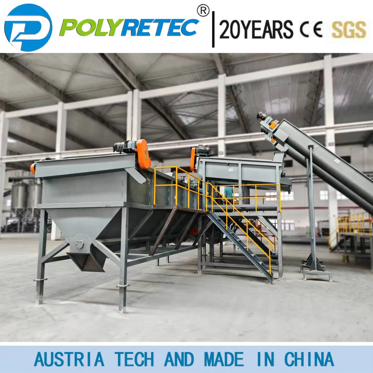 6000kg/Hour Hot Wash Pet Flakes Plastic Recycling Line Pet Bottle Crushing Washing Machine