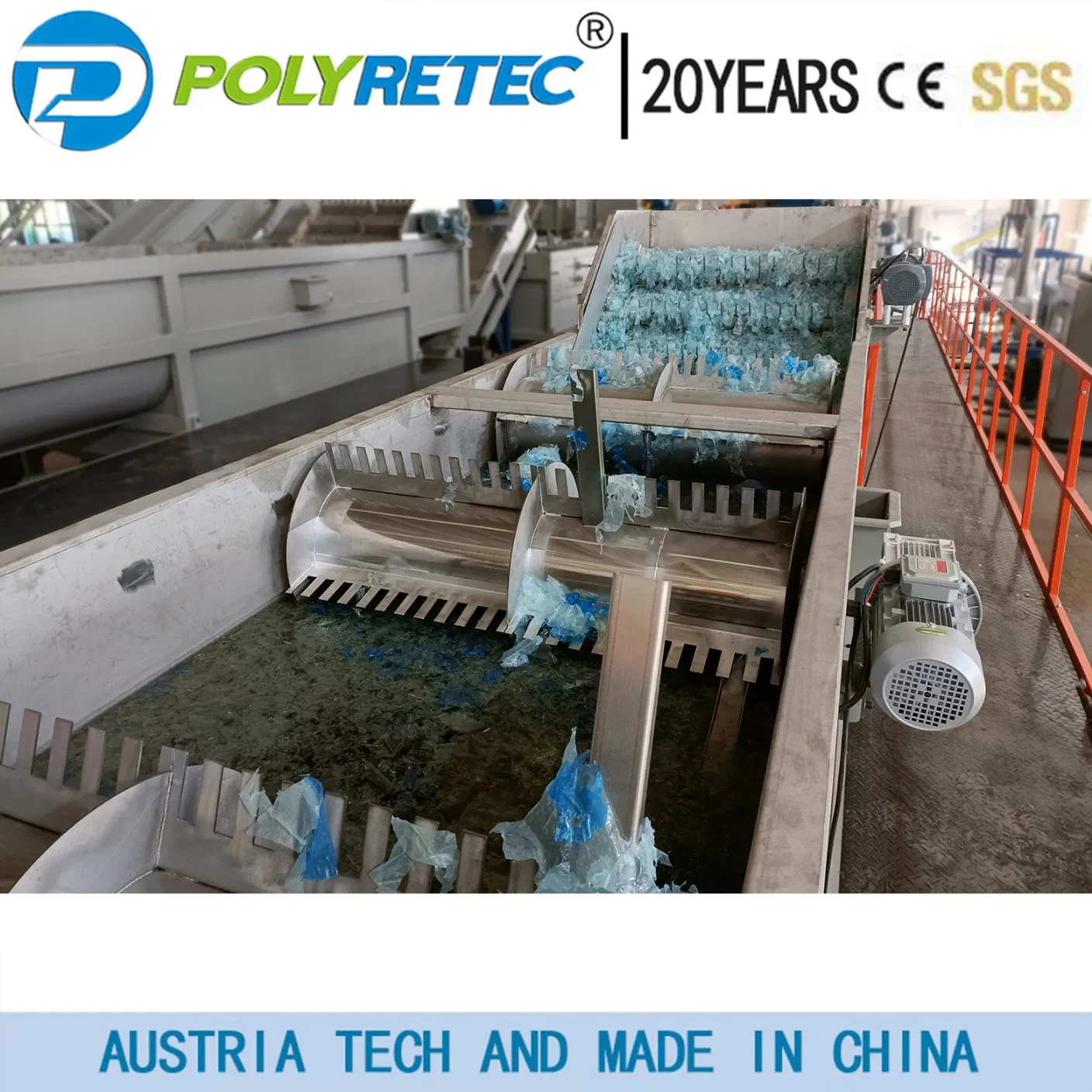 Full Automatic Big Capacity Waste PP PE Plastic Film Bag Bottle Cans Bucket Oil Pot Shredding Crushing Washing Drying Recycle Machine