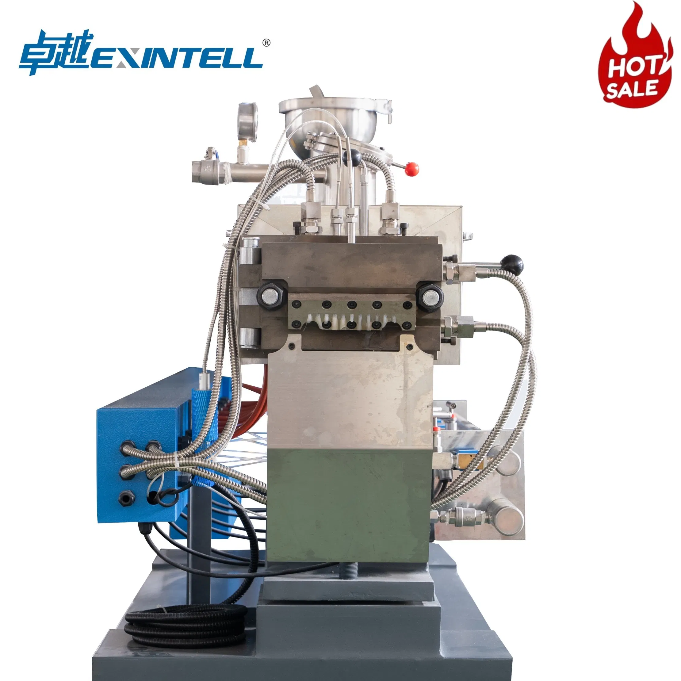 Exintell Hte 35 PP/PE/EVA Plastic Twin Screw Extruder for Plastic Pellet Plastic Compounding Machine PLC