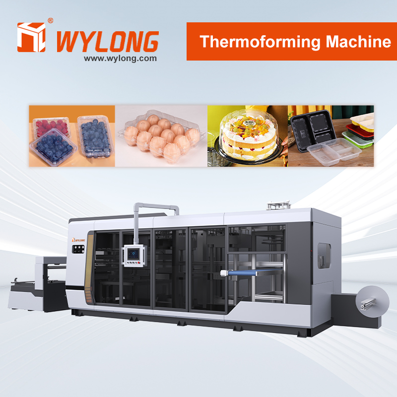 Energy-Efficient Plastic Thermoforming Press Automatic PS PP Pet Plastic Milk Coffee Water Lid Box Clamshell Egg Tray Container Making Thermoforming Machine