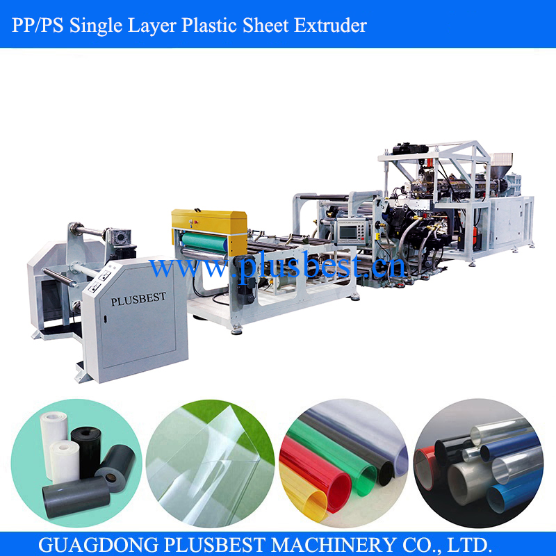 PP Extrusion Production Line Single Screw PS Plastic Sheet Extruder