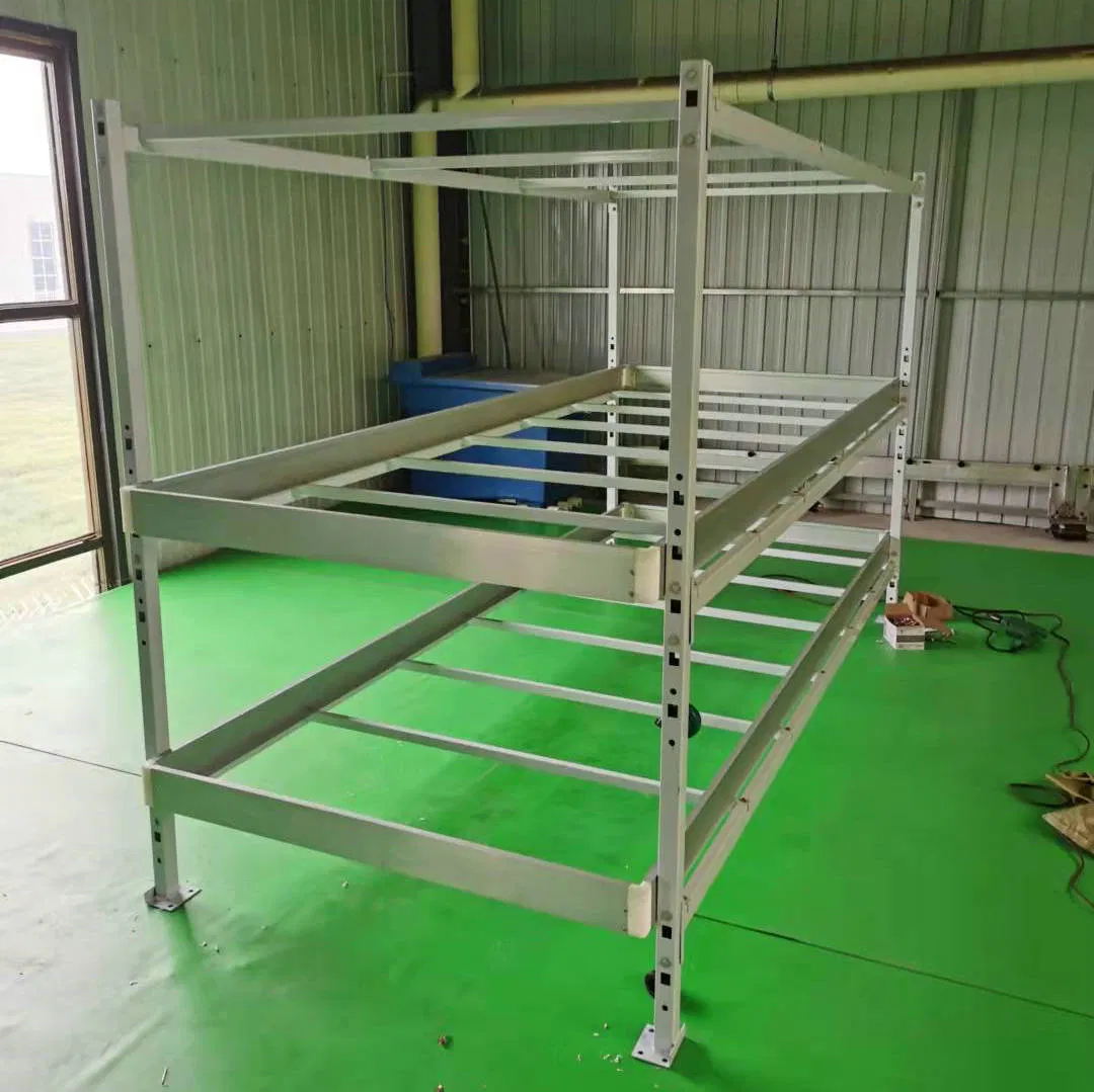 Two Tier Vertical Farming Mobile Vertical Grow Rack Systems